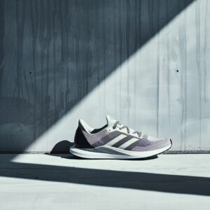 Marathon Schuh ohne Carbonplatte auf klarem Beton Untergrund.