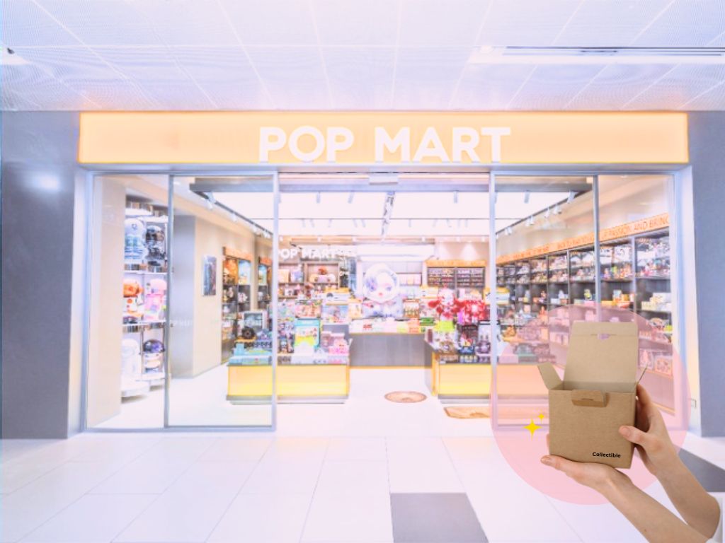 Labubu Blind Box im POP MART Store Berlin, Unboxing im Vordergrund